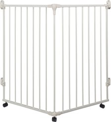 Max & Marlow 2 Panel Dual Entry Rolling Metal Cat & Dog Gate, X-Large, White
