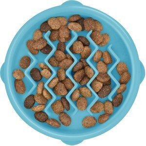 Petstages Kitty Slow Cat Feeder, Blue, 0.75 cup