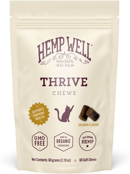 Hemp Well Thrive Skin & Coat Soft Chew Supplement for Cats, 60 count slide 1 of 5