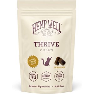 Hemp Well Thrive Skin & Coat Soft Chew Supplement for Cats, 60 count