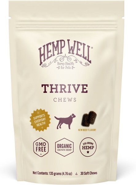 Hemp Well Thrive Skin & Coat Soft Chew Supplement for Dogs, 30 count slide 1 of 6
