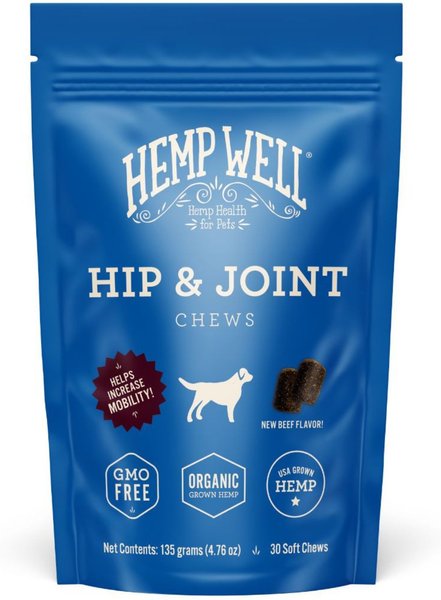 HEMP WELL Hip & Joint Soft Chew Supplement for Dogs, 30 count - Chewy.com