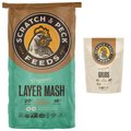 Scratch & Peck Feeds Naturally Free Organic Layer 16% Chicken & Duck Feed, 25-lb bag + Cluckin' Good Grubs Poultry Treats, 3.5-lb bag
