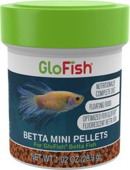 GloFish Betta Mini Pellets Fish Food, 1.02-oz can