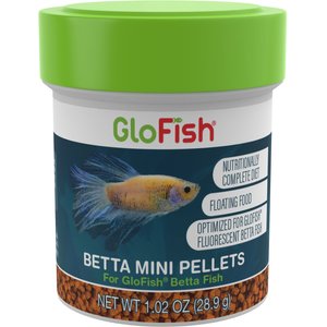GloFish Betta Mini Pellets Fish Food, 1.02-oz can
