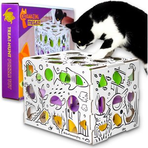Cat Amazing Mega-Interactive Treat Maze & Puzzle Cat Toy, White