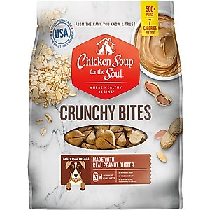 Chicken Soup for the Soul Crunchy Bites Peanut Butter Biscuit Dog Treats, 32-oz bag