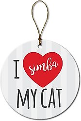 Custom Personalization Solutions I Love My Cat Personalized Christmas Tree Ornament
