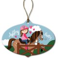 Custom Personalization Solutions Brunette Girl Riding Her Horse Personalized Christmas Tree Ornament