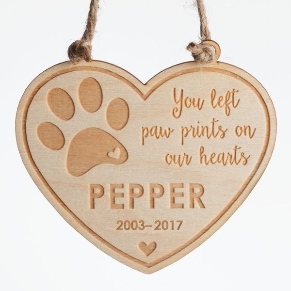 Custom Personalization Solutions Pet Memorial Wooden Personalized Christmas Tree Ornament slide 1 of 4