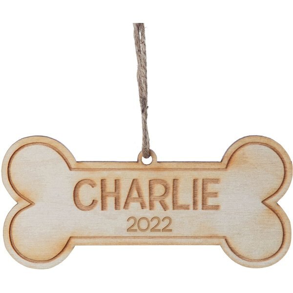 Custom Personalization Solutions Christmas Dog Bone Personalized Mirrored Acrylic Ornament