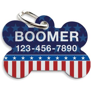 Custom Personalization Solutions Patriotic Stars & Stripes Personalized Pet Tag