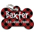 Custom Personalization Solutions Black & Red Buffalo Check Personalized Pet Tag