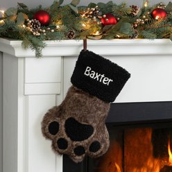 Custom Personalization Solutions Fur Paw Personalized Stocking, Dark Brown slide 2 of 3