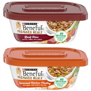 beneful prepared meals simmered chicken medley wet dog food