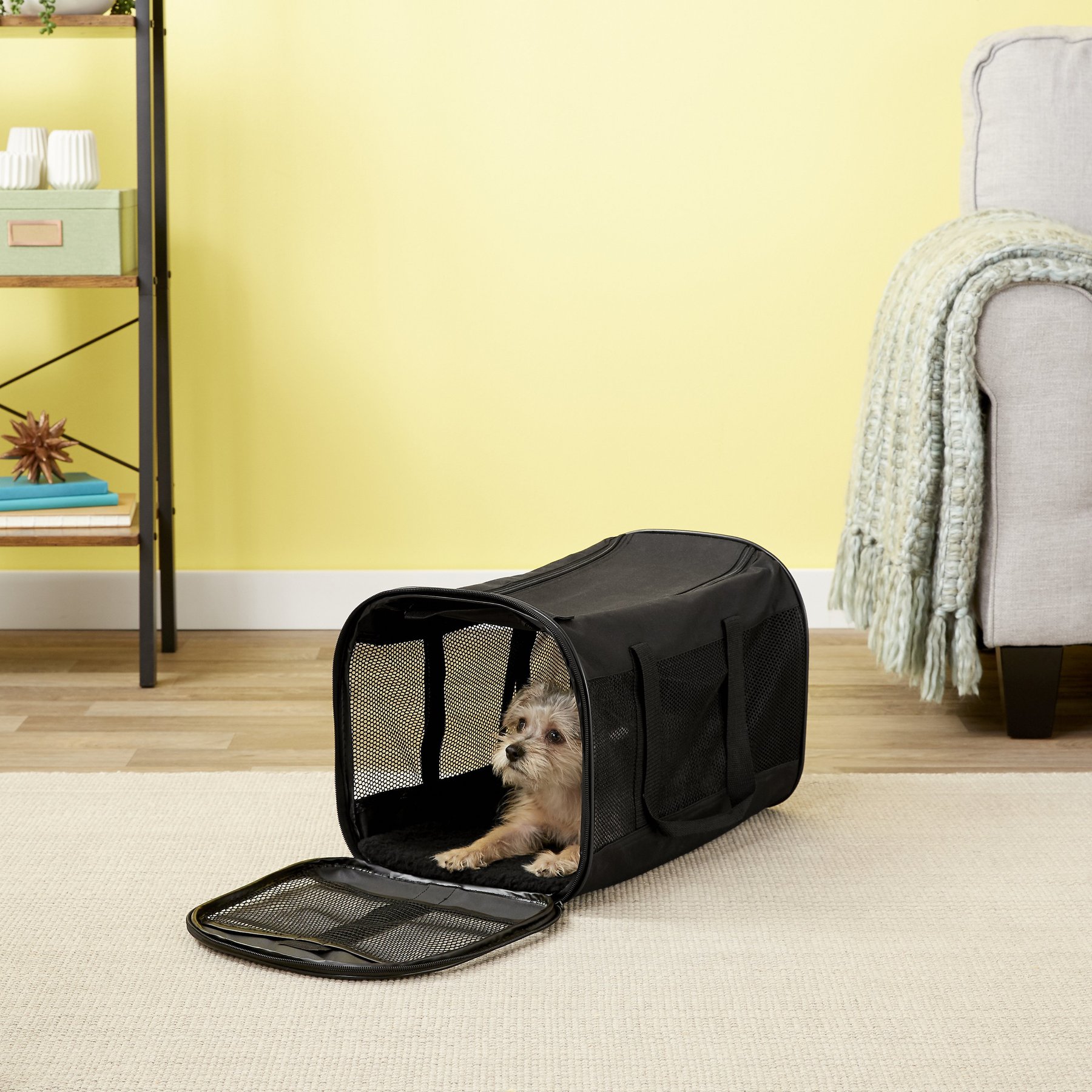 FRISCO Soft Double Sided Expandable Airline Compliant Dog & Cat Carrier,  Gray, Medium 