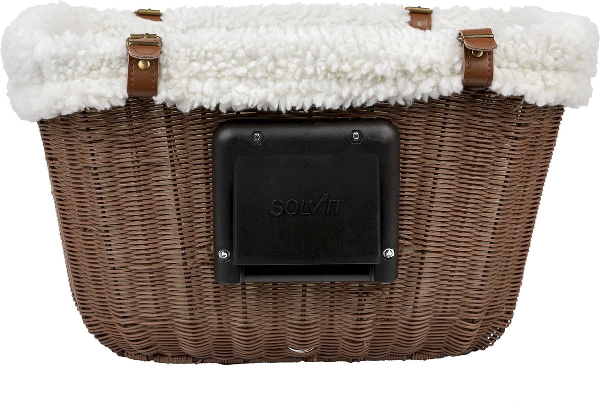 Solvit tagalong wicker store pet bicycle basket