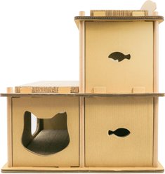 Petique Feline Villa Cat House, Tan, Tan slide 2 of 8