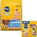 Pedigree Puppy Growth & Protection Chicken & Vegetable Flavor Dry Food + Puppy Variety Pack Morsels in Sauce with Beef & Chicken Wet Dog Food Pouches