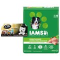 Cesar Home Delights Slow Cooked Chicken & Vegetables & Beef Stew Variety Pack Food Trays + Iams MiniChunks Small Kibble Dry Dog Food
