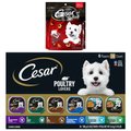 Cesar Softies Medley Treats + Poultry Lover's Variety Pack Wet Dog Food