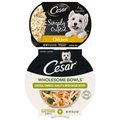 Cesar Wholesome Bowls Chicken, Carrots, Barley & Green Beans Recipe Wet Food + Simply Crafted Chicken Wet Dog Food Topper