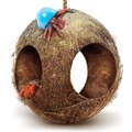 SunGrow Hanging Coconut Hide Hermit Crab & Crested Gecko Reptile Climbing Decor & Tank Accessories 