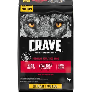 Crave High Protein Beef Adult Grain-Free Dry Dog Food, 30-lb bag