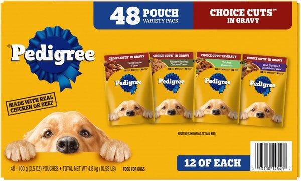 X-Pedigree Choice Cuts In Gravy Soft Wet Meaty Dog Food Variety Pack, 3.5-oz pouch, 18 count