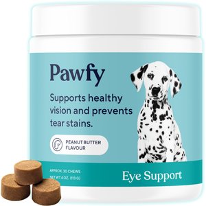Pawfy Eye Support Peanut Butter Flavor Supplement for Dogs, 30 count