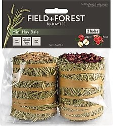 Field+Forest by Kaytee Mini Hay Bales Apple & Rose Small Pet Hay, 7-oz bag, 2 count