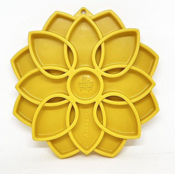SodaPup Mandala Shallow Slow Dog Feeder, Large, Yellow slide 1 of 6