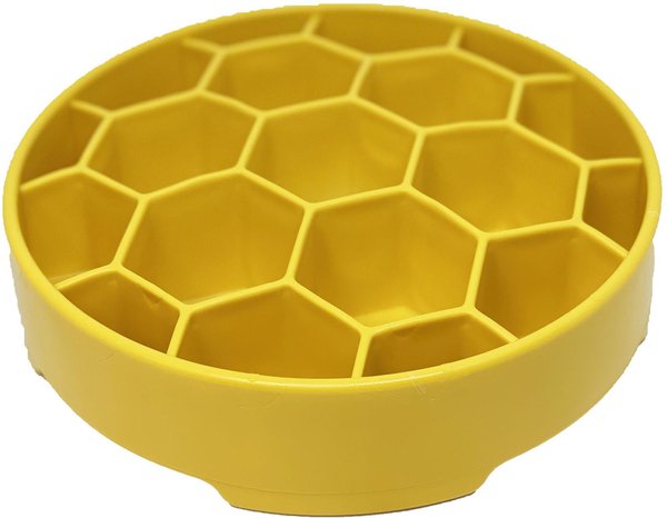 SodaPup Honeycomb Slow Feeder Dog Bowl, Yellow, Large slide 1 of 7