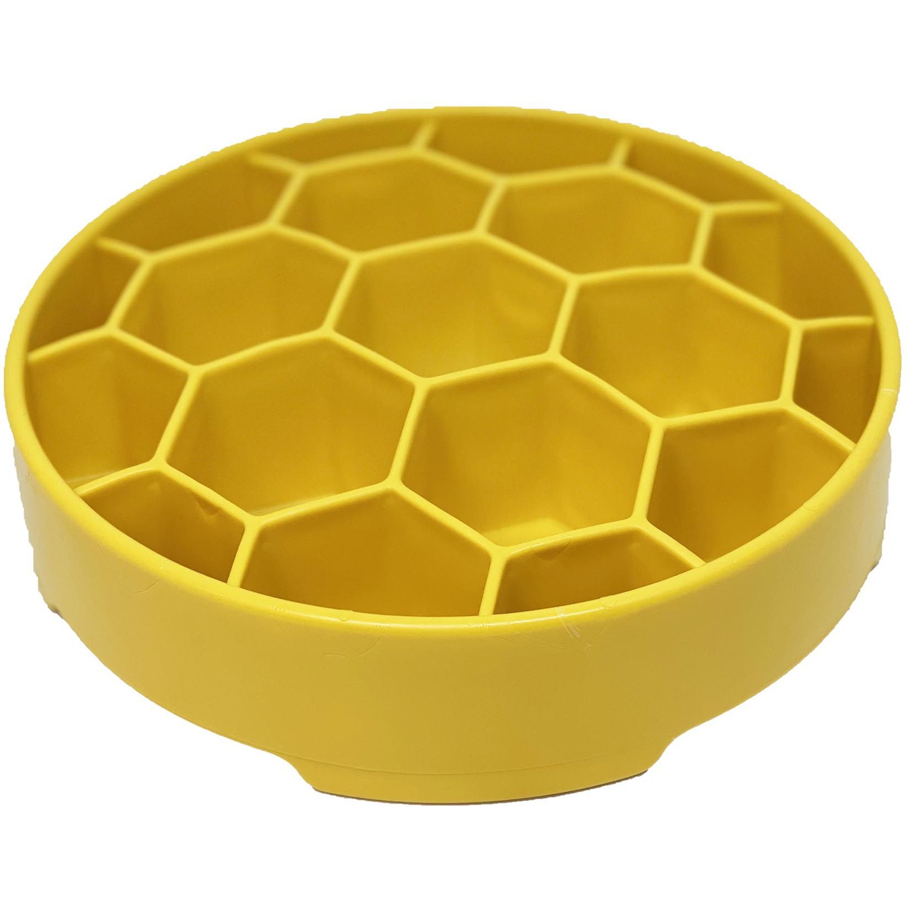 SodaPup Honeycomb Slow Feeder Dog Bowl, Yellow, Large