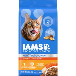 Iams Proactive Health Healthy Enjoyment Immune Support Chicken & Salmon Adult Dry Cat Food, 3-lb bag