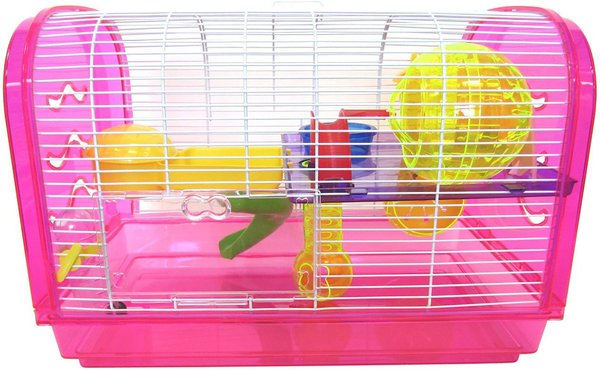 YML Dome Hamster Habitat Cage & Accessories, Pink slide 1 of 1
