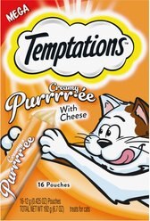 Temptations Creamy Puree with Cheese Lickable, Squeezable Cat Treat, 12-gram pouch, 16 count