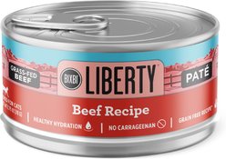 BIXBI Liberty Beef Pate Recipe Grain-Free Wet Cat Food, 2.75-oz can, case of 24