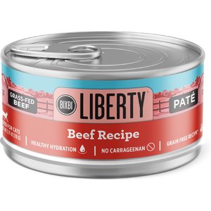 BIXBI Liberty Beef Pate Recipe Grain-Free Wet Cat Food, 2.75-oz can, case of 24