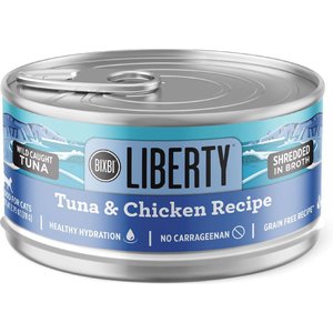BIXBI Liberty Tuna & Chicken Recipe in Broth Grain-Free Wet Cat Food, 2.75-oz can, case of 24