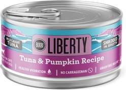 BIXBI Liberty Tuna & Pumpkin Recipe in Broth Grain-Free Wet Cat Food, 2.75-oz can, case of 24