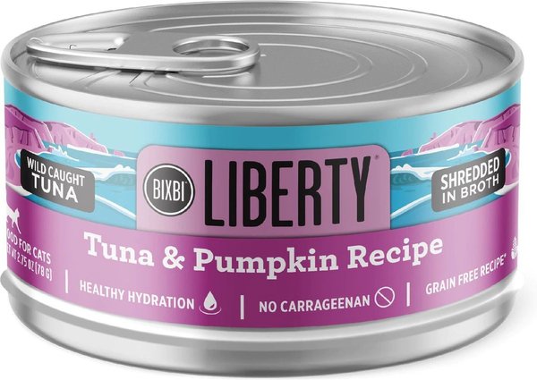 BIXBI Liberty Tuna Pumpkin Recipe in Broth Grain Free Wet Cat