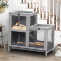 Coziwow 2-Story Wooden Small Pet Cage, Grey
