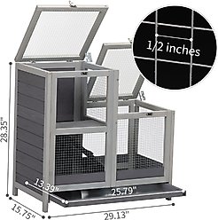 Coziwow 2-Story Wooden Small Pet Cage, Grey slide 2 of 7