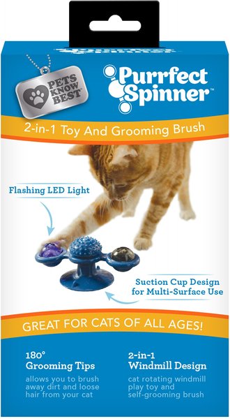 PETS KNOW BEST Purrfect Spinner Cat Toy, Blue 