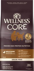 Wellness CORE Grain-Free Wild Game Duck, Lamb Meal, Boar & Rabbit Recipe Natural Dry Dog Food, 26-lb bag
