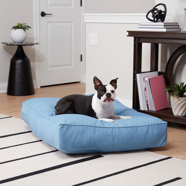 HAPPY HOUNDS Cooper Rectangle Indoor/Outdoor Dog Bed, Denim, Medium ...