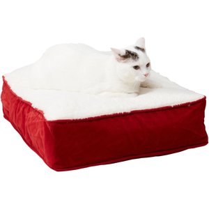 Happy Hounds Willow Rectangle Pillow Cat Bed, Crimson, X-Small