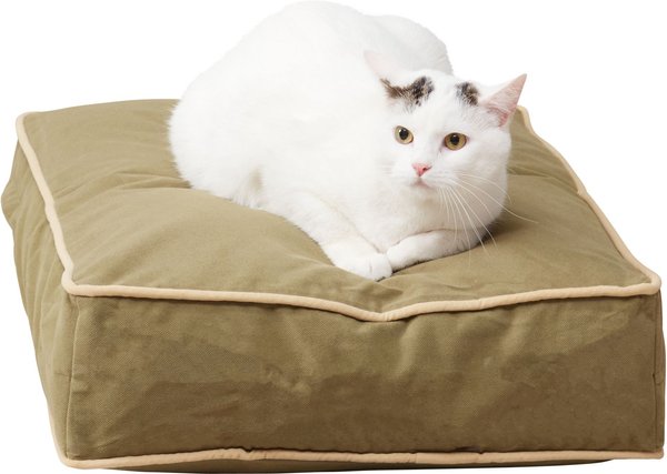 Happy Hounds Willow Rectangle Pillow Cat Bed, Moss, X-Small slide 1 of 5