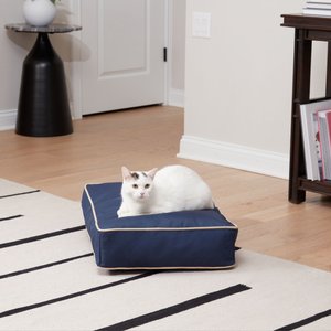 Happy Hounds Stella Indoor/Outdoor Rectangle Cat Bed, Navy, X-Small